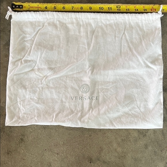 Authentic Versace White Logo Drawstring Storage Pouch - Picture 2 of 5